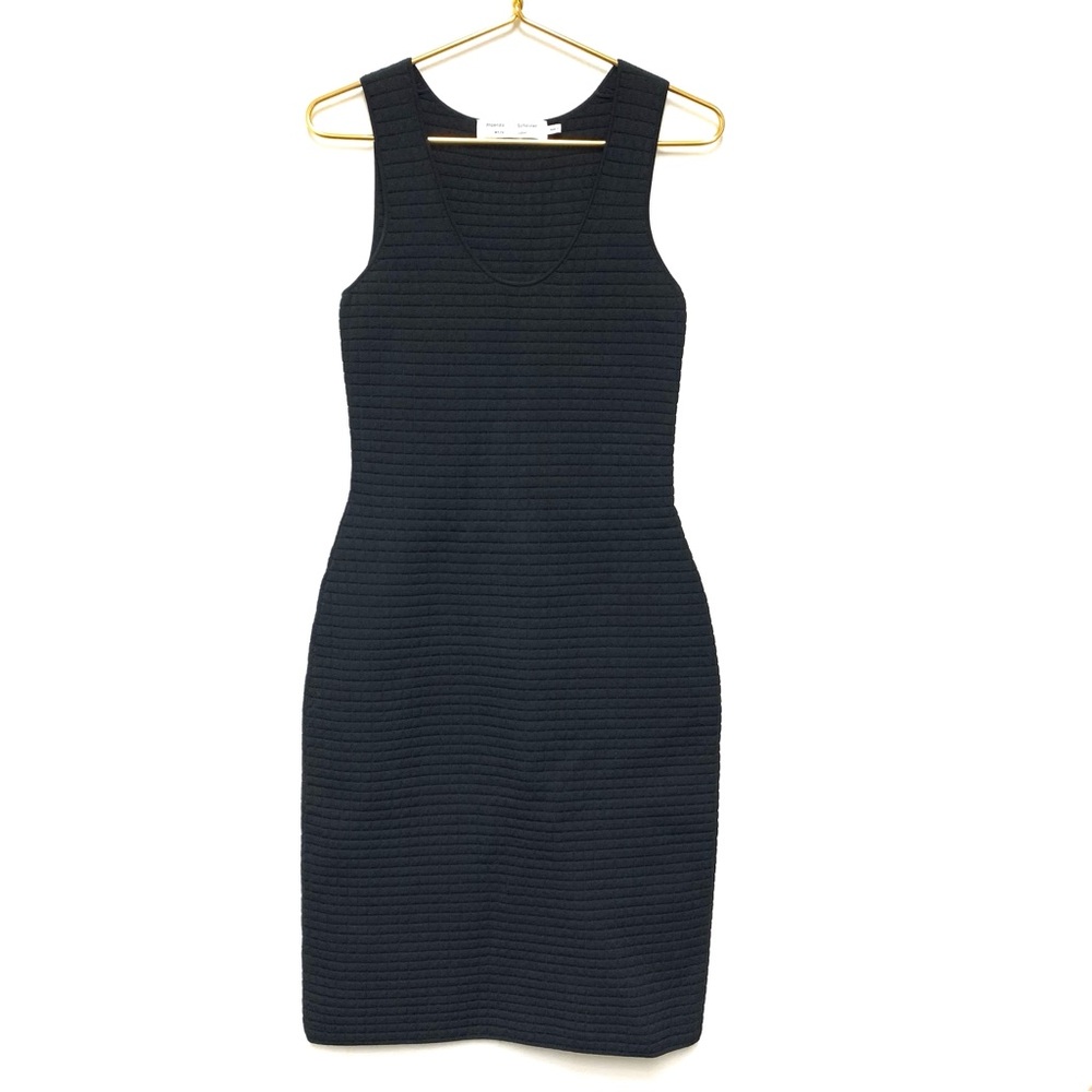 Proenza Schouler‎ Quilted Knit Midi Dress Size Small Black Sleeveless Scoop Neck